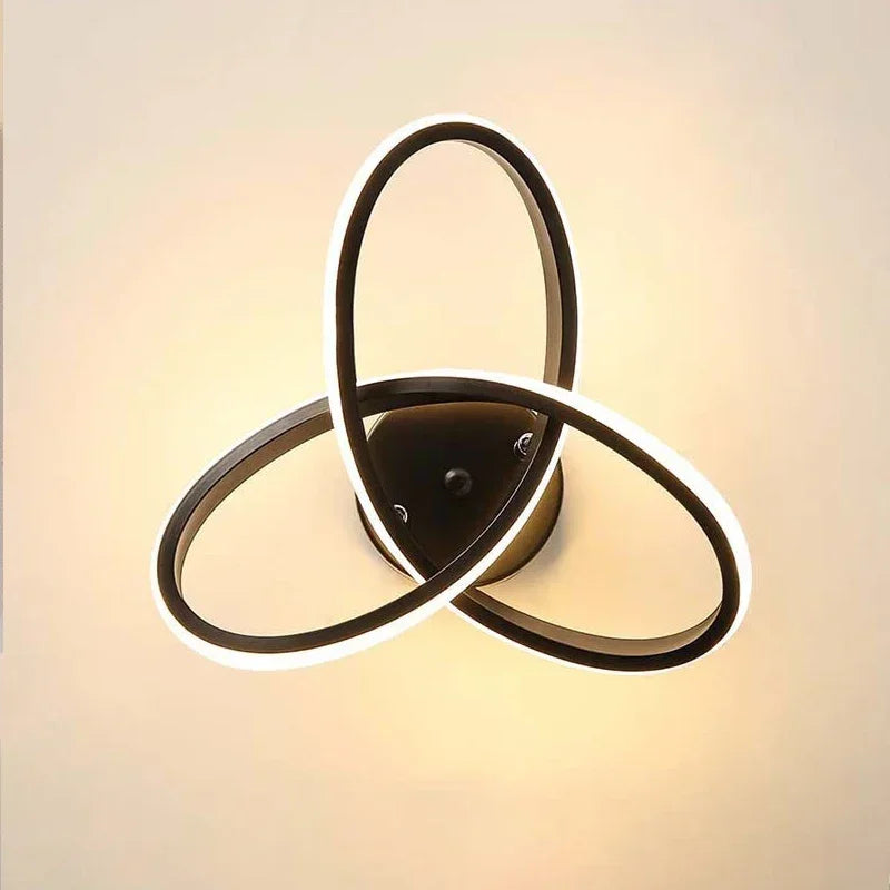 Modern LED Wall Light – Clover Black & White Ceiling Lamp for Bedroom, Living Room, Hallway and Office with Remote Control and Dimmable Options