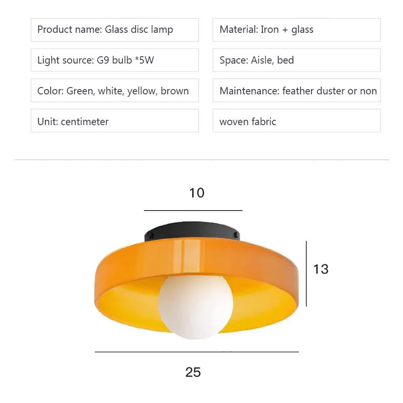 Modern double glass ceiling lamp – G9 lamp wall lamp for living room, bedroom, hallway and balcony