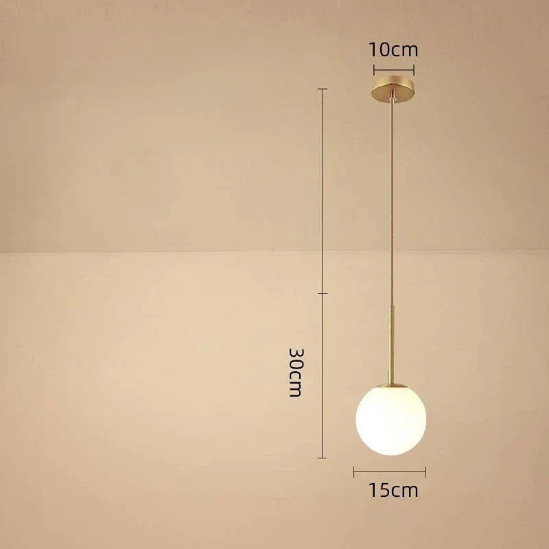 Modern Glass Ball Pendant Lamp – Decorative Nordic Lamp for Dining Room, Bedroom, and Bar