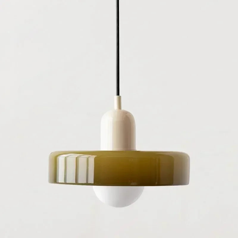 Nordic Glass Pendant Light – Modern LED Hanging Lamp for Living Room, Bedroom, Dining Room and Bar, 3 Candy Colors