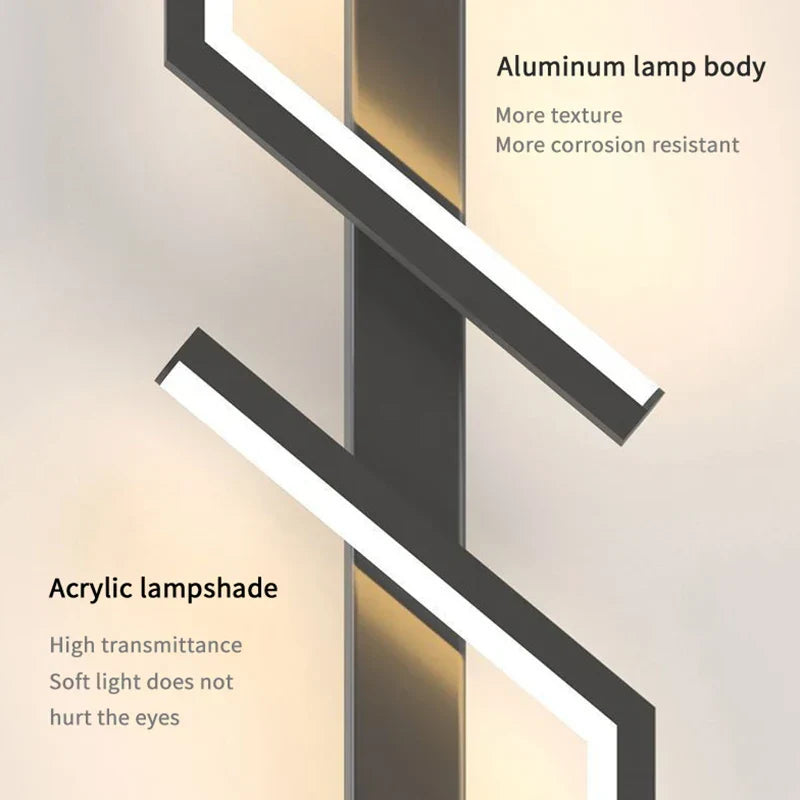 Modern Creative Stripe LED Wall Lamp Minimalist Bedroom Nightstand Wall Lamp LED Lights Living Room TV Bench Background Wall Lamp
