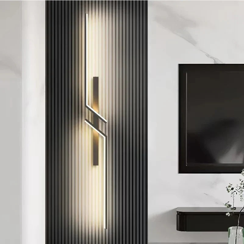 Modern Creative Stripe LED Wall Lamp Minimalist Bedroom Nightstand Wall Lamp LED Lights Living Room TV Bench Background Wall Lamp