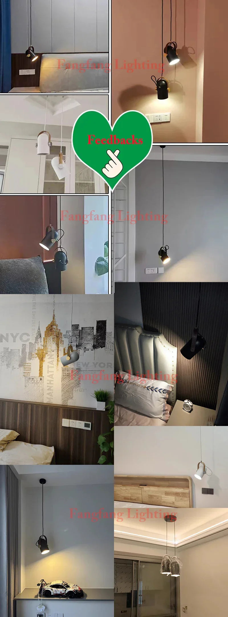 Modern swivel pendant lamp – Adjustable metal pendant lamp for bedroom, living room, dining room or kitchen