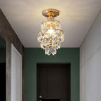 Modern Golden Mini Crystal Ceiling Lamp – E27 LED Light for Bedroom, Living Room, Staircases and Home Decor