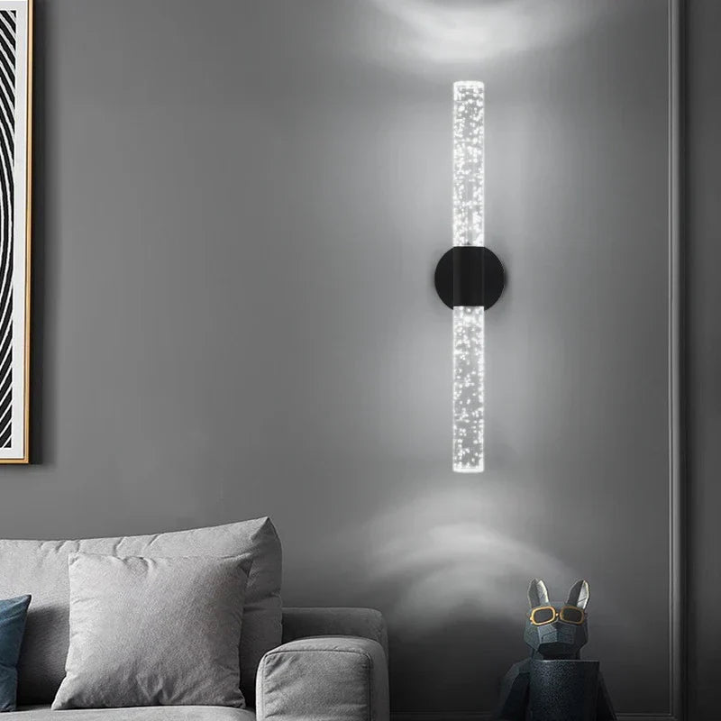 Modern LED Crystal Wall Light – Slim Wall Mount Lighting Fixture for Bedroom, Living Room, Hallway, and Corridor