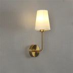 Nordic Minimalist Wall Lamp – Modern linen lampshade with elbow design for living room, bedroom, and staircase