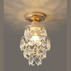 Modern Golden Mini Crystal Ceiling Lamp – E27 LED Light for Bedroom, Living Room, Staircases and Home Decor