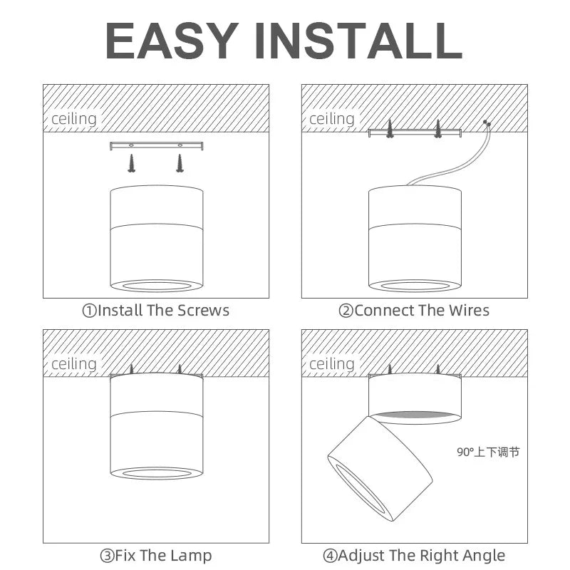 Modern LED Wall Lamp - Round Surface Mounted Recessed Light with Neutral, Cool, and Warm Light Options for Kitchen, Bedroom, Dining Room, and More