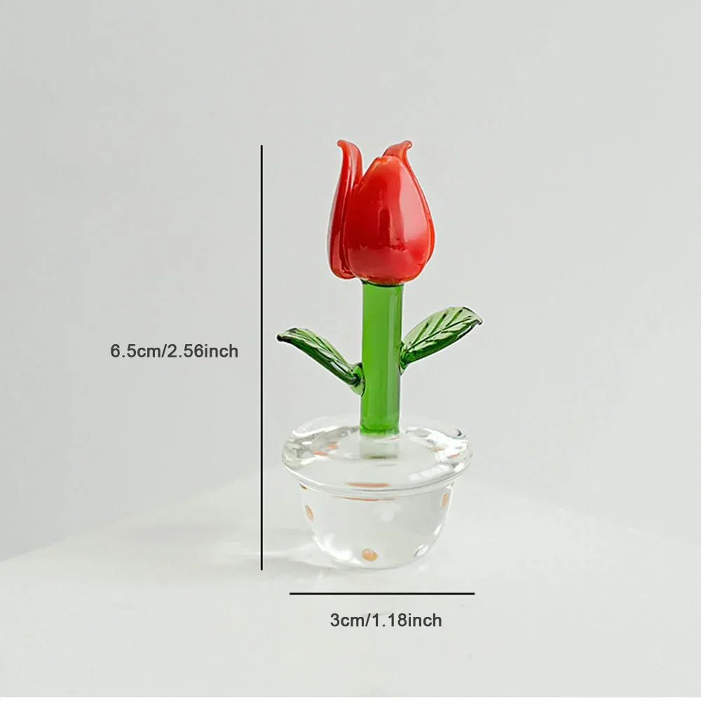 Plants with Pot Glass Ornament