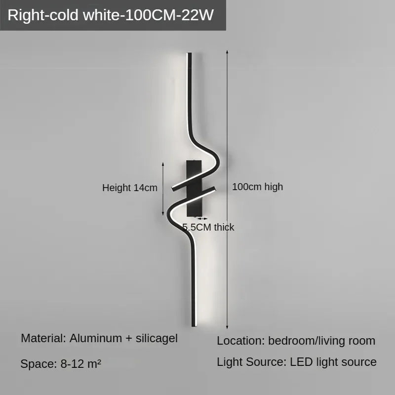 Modern Minimalist Stripes LED Wall Lamp Bedroom Lighting for Nightstand Wall Lamp LED Light Living Room TV Sofa Background Wall Lamp