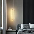 Modern LED Pendant Light - Black and gold hanging lamp for bedroom, living room, and dining room - Stylish indoor lighting