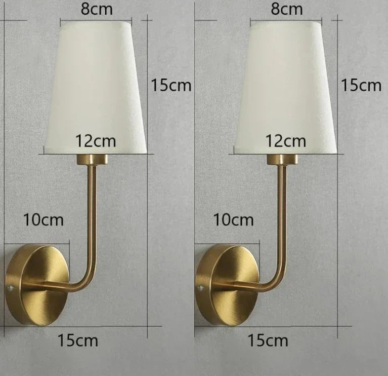 Nordic Minimalist Wall Lamp – Modern linen lampshade with elbow design for living room, bedroom, and staircase