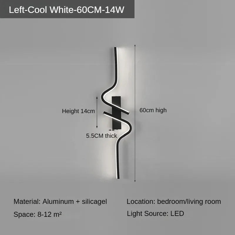 Modern Minimalist Stripes LED Wall Lamp Bedroom Lighting for Nightstand Wall Lamp LED Light Living Room TV Sofa Background Wall Lamp