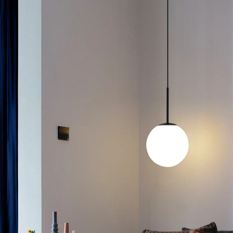 Modern Glass Ball Pendant Lamp – Decorative Nordic Lamp for Dining Room, Bedroom, and Bar