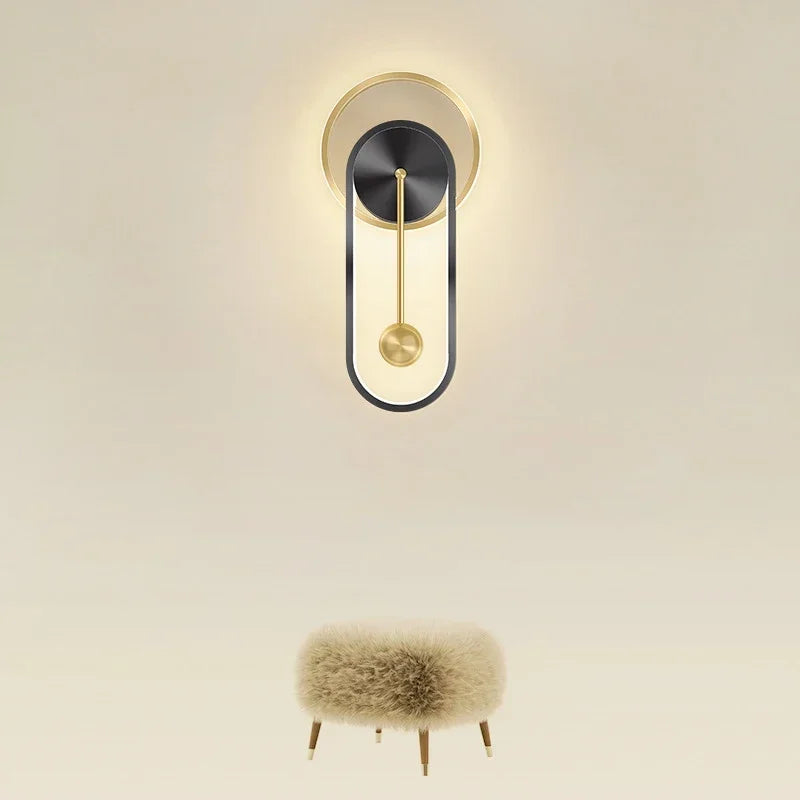 Modern LED Clock Wall Lamp – Stylish Wall-Mounted Lamp for Bedroom, Living Room and Home Decoration