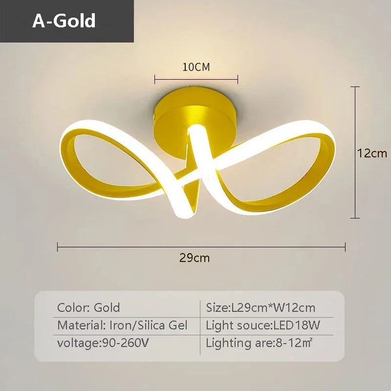 Modern LED ceiling lamp – Minimalist line lamp for hallway, entrance, corridor, staircase and interior decoration – AC powered, LED bulb included