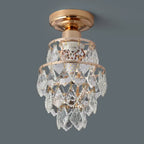 Modern Golden Mini Crystal Ceiling Lamp – E27 LED Light for Bedroom, Living Room, Staircases and Home Decor