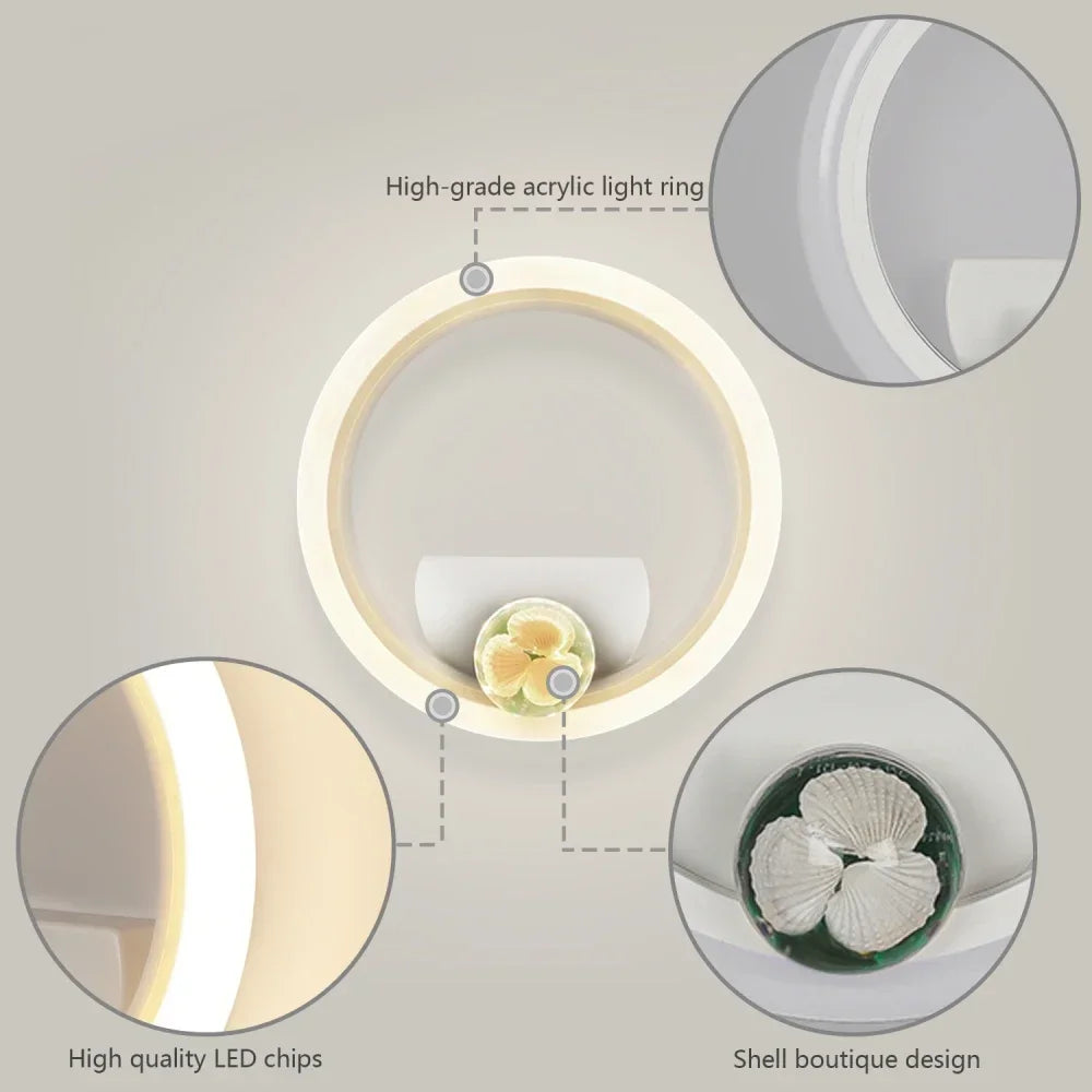 Modern LED Wall Lamp – Adjustable 3-Color Light Source for Bedroom, Living Room, Balcony, and Interior Decoration