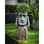 Flower pot with face & LED – Decoration for garden and balcony lighting