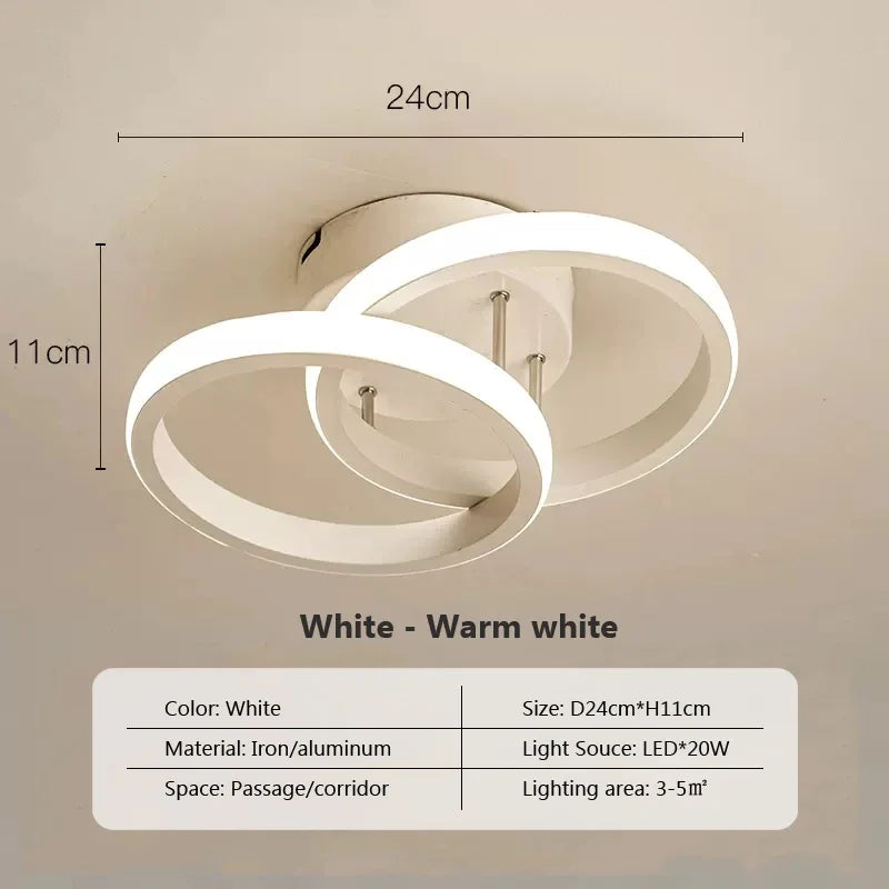 Modern LED ceiling lamp - Dimmable interior lighting for hallway, stairs, foyer, balcony, and bedroom