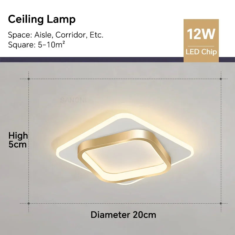 Modern LED ceiling light - Square ceiling lamp for living room, staircase, hallway and more