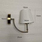 Nordic Minimalist Wall Lamp – Modern linen lampshade with elbow design for living room, bedroom, and staircase