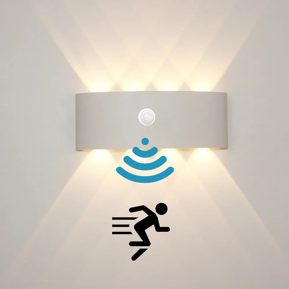 Body Movement Sensor Wall Lamp Waterproof Outdoor LED Wall Switch On Off Lighting Lamps Garden Courtyard Induction Corridor Wall Lamp