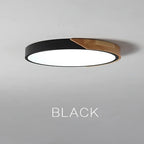 Modern LED ceiling lamp - Ultra-thin wooden lighting with remote control for living room, balcony, and home decor