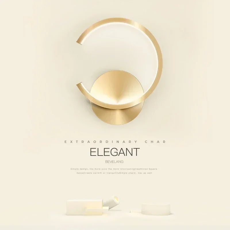 Modern LED Wall Lamp – Norwegian Style Black, White and Gold Wall Lighting for Living Room, Bedroom, Hallway and Home Decoration