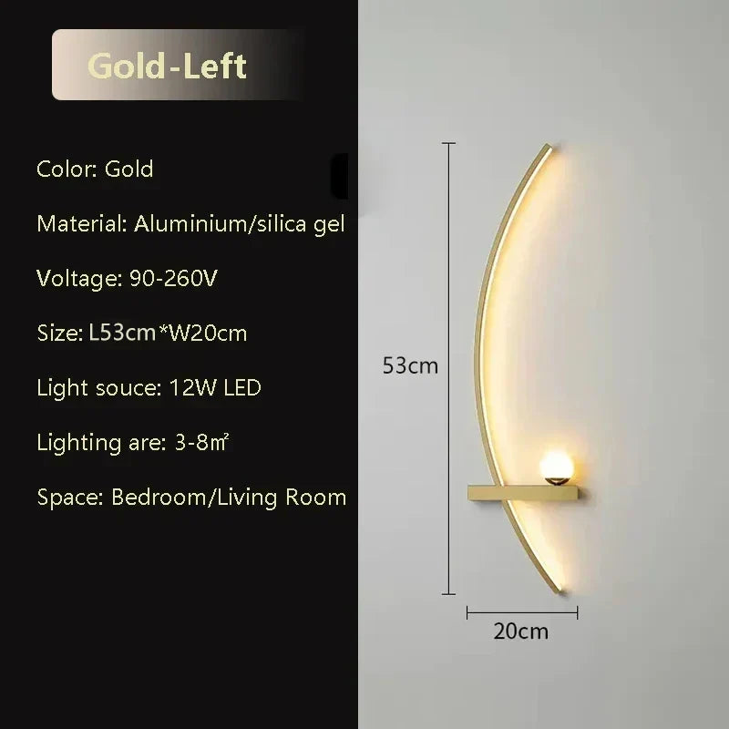 Modern LED Wall Lamp – Aluminum 53 cm long Light Bar for bedroom, living room, hallway and indoor use – Dimmable with remote control