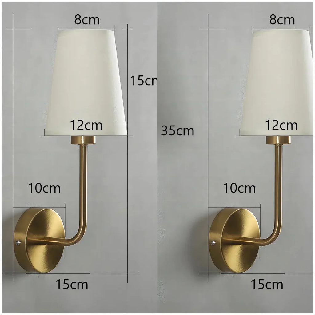 Nordic Minimalism LED Wall Lamp – Modern Linen Lampshade for Living Room, Bedroom and Staircase Decor