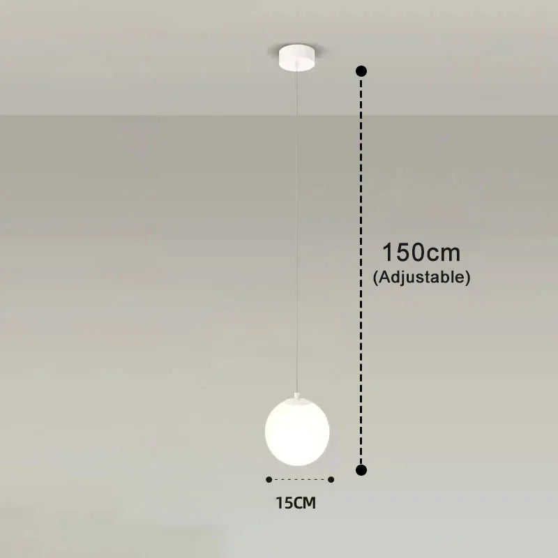 Modern Glass LED Pendant Light – Nordic Style Hanging Lamp for Living Room, Bedroom, Restaurant and Bar, 220V AC, Indoor Lighting Fixture