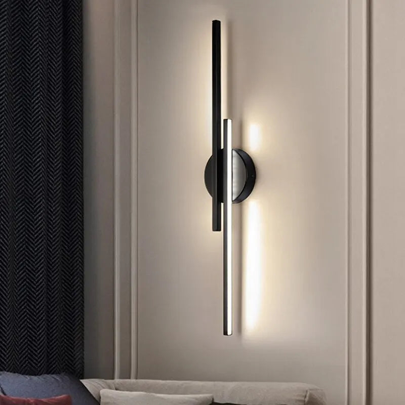 Modern Dual-Line LED Wall Lamp – Dimmable Up & Down Wall Light for Bedroom, Office, Dining Room and TV Background Decoration