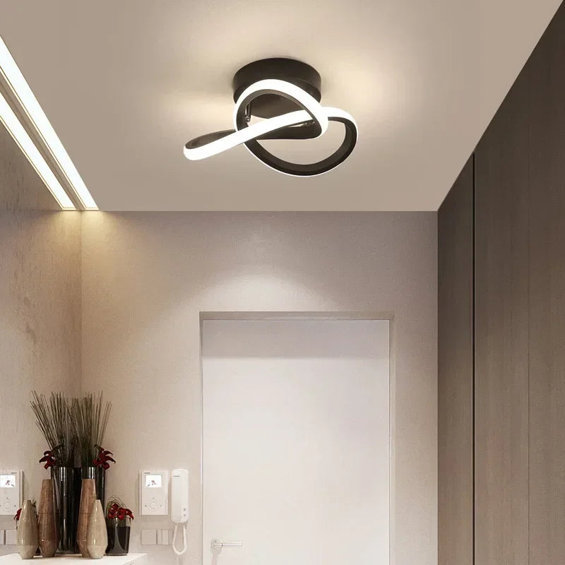 Modern LED Wall Light – Clover Black & White Ceiling Lamp for Bedroom, Living Room, Hallway and Office with Remote Control and Dimmable Options