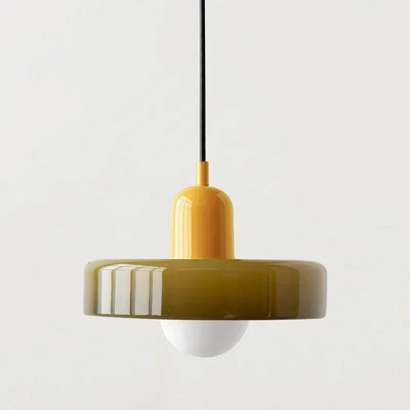 Nordic Glass Pendant Light – Modern LED Hanging Lamp for Living Room, Bedroom, Dining Room and Bar, 3 Candy Colors
