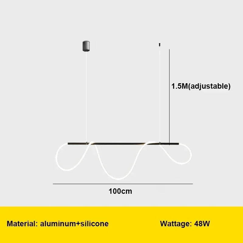 Modern LED pendant light – Stylish ceiling lamp for dining area, kitchen & office, energy-efficient AC power supply, LED bulbs included