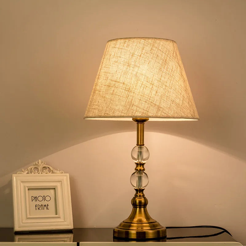 American imitation copper crystal nightstand lamp - modern European style desk lamp