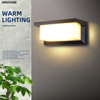 Modern LED outdoor wall lamp with motion sensor - Waterproof veranda light, outdoor lighting system