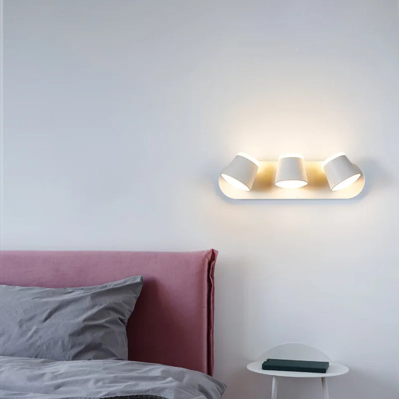 Modern LED Wall Lamp – 330° Adjustable, 3000K & 6500K Adjustable White Light, Aluminum Alloy Wall-Mounted Lamp for Bedroom, Kitchen, and Living Room