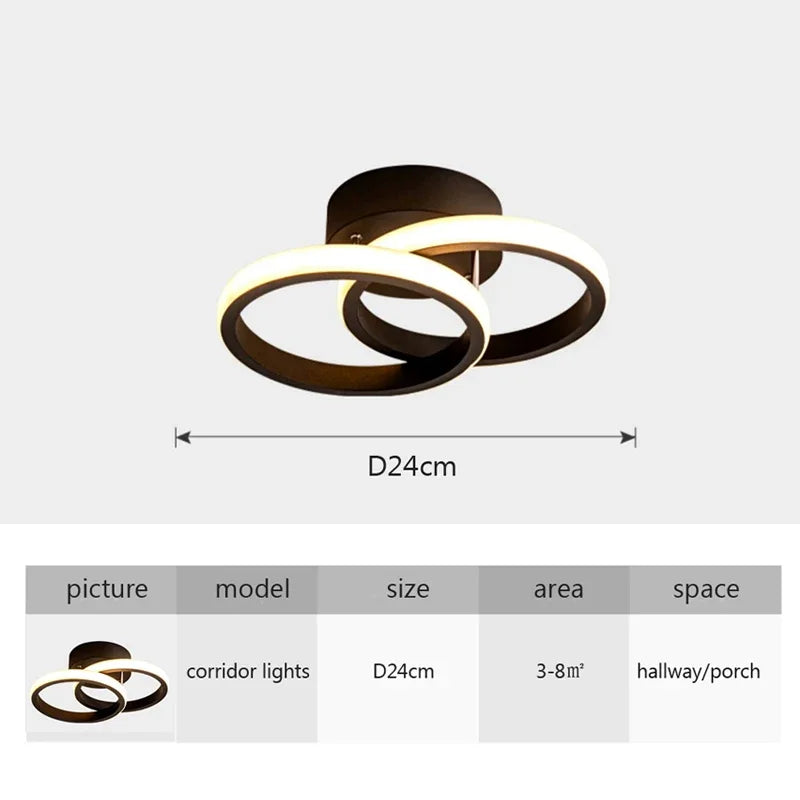 Modern LED ceiling lamp - Dimmable interior lighting for hallway, stairs, foyer, balcony, and bedroom