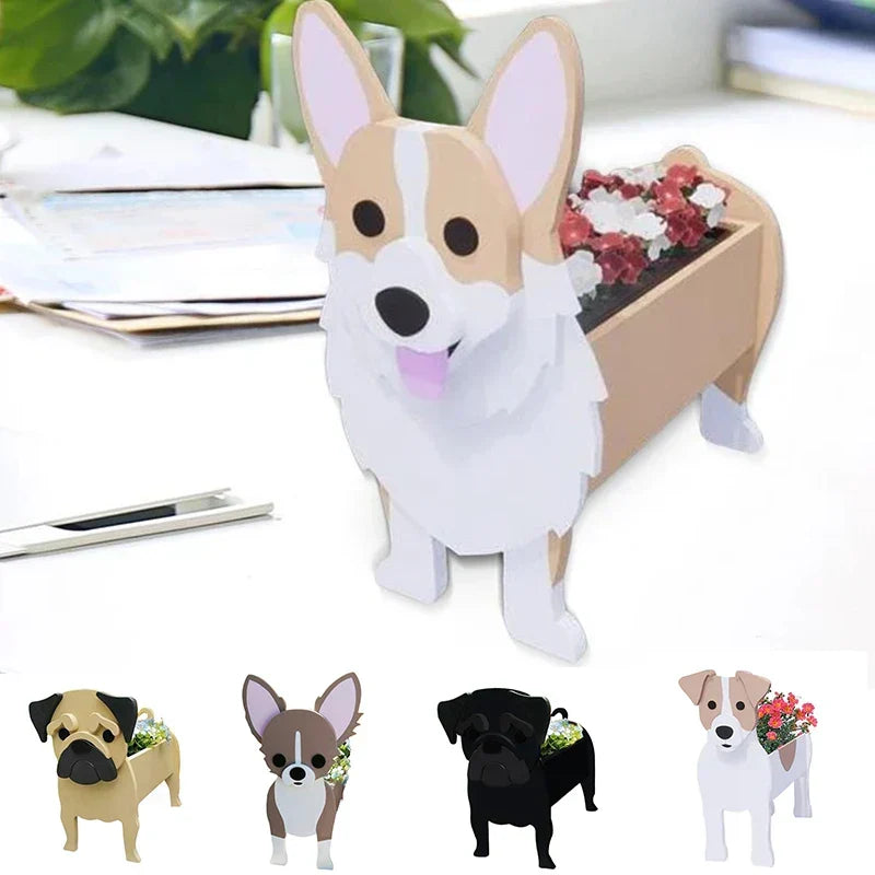 Flower Pot - Pawsome - Dog Plant Container - Various Breeds