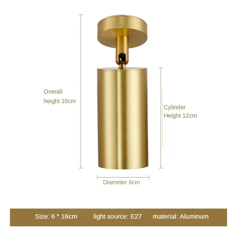 Modern Gold Spotlight Ceiling Lamp – Nordic Minimalist E27 LED Light for Living Room, Bedroom and Kitchen