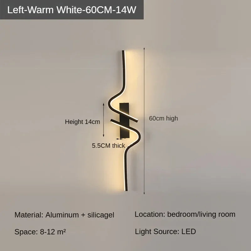 Modern Minimalist Stripes LED Wall Lamp Bedroom Lighting for Nightstand Wall Lamp LED Light Living Room TV Sofa Background Wall Lamp