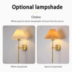 Nordic LED Wall Lamp – Modern retro design for living room, bedroom and office, E27 socket, fabric shade, wall mounting