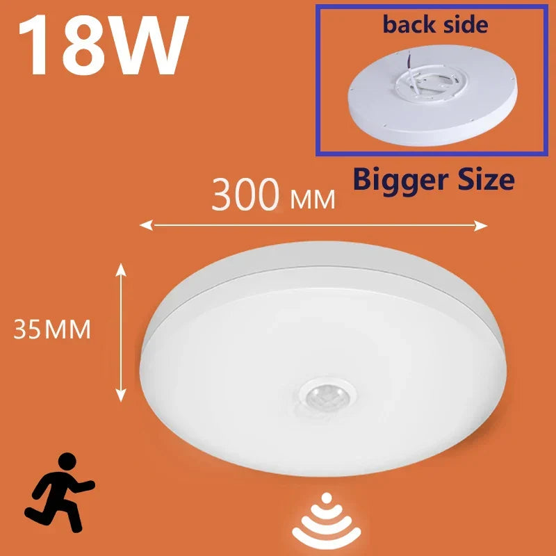 LED PIR motion sensor ceiling lamp - modern lighting for bedroom, living room, staircase lighting