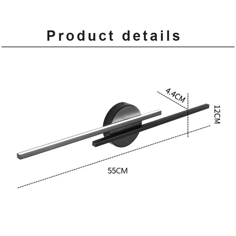 Modern Dual-Line LED Wall Lamp – Dimmable Up & Down Wall Light for Bedroom, Office, Dining Room and TV Background Decoration