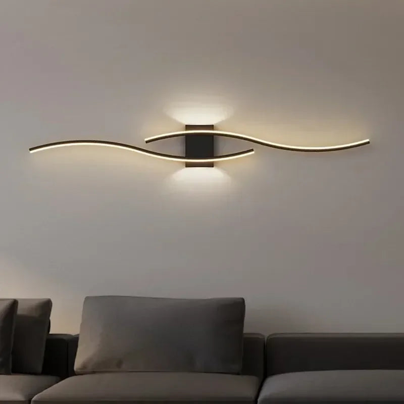 Modern minimalist LED strip wall lamp - dimmable wall lighting for living room, bedroom, restaurant, and bathroom