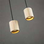 Modern wooden pendant lamp - Nordic style solid wood lamp for living room, bedroom, bar and restaurant, E27 lamp base