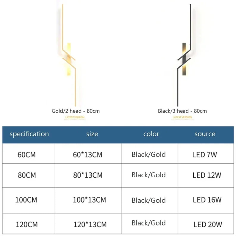 Modern LED Wall Lamp - Minimalist design, up and down light for bedroom, living room, TV sofa and lobby - Dimmable wall mounted lighting