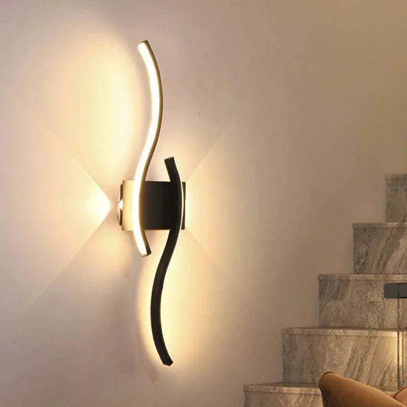 Modern minimalist LED strip wall lamp - dimmable wall lighting for living room, bedroom, restaurant, and bathroom